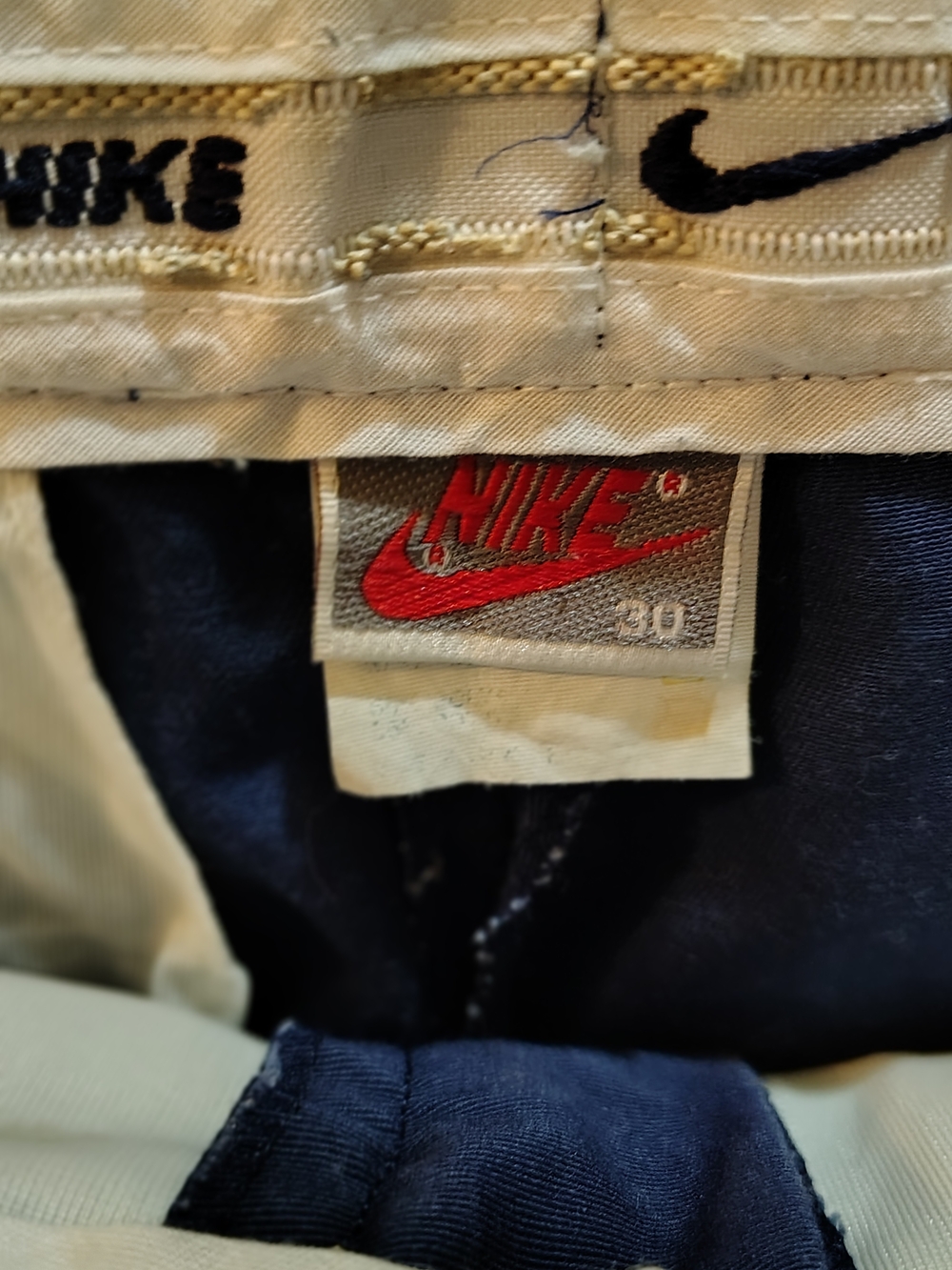 Nike Vintage Waistband with Red Logo and Navy Interior From The 80s Nike History
